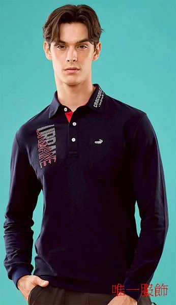 2025CROCODILE 長袖棉質排汗POLO衫