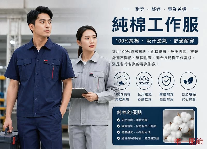 純棉工作服｜透氣舒適・耐穿工作制服推薦